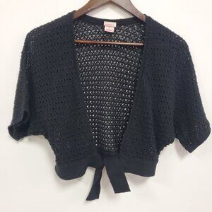 Xhilaration Womens Y2K Open Knit Fairy Grunge Cropped Cardigan Size XL Beach